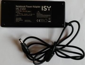 Notebook Power Adapter IAC 2102 Load-No:ISY_PO_0871 PRI : 100-240V 50-60Hz 1.5A  SEC:19V 4.74A