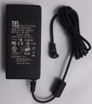 CWT AC ADAPTER MODEL NO: CAD048121 INPUT: 100-240V 50/60Hc 1.2A MAX. OUTPUT:+12V 4A