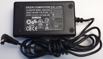 AC ADAPTER MODEL: AD7212G INPUT:100-240V 1.5A 47-63Hz OUTPUT: 12.0-14.5V 5.0-2.75Max. 60W  12V-5.0A