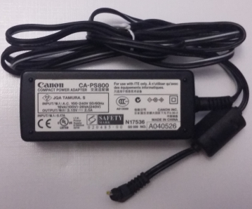 Canon CA-PS800 COMPACT POWER ADAPTER INPUT/A.C.100-240V 50/60Hz 16VA (100V) -26A(240V) OUTPUT/3.1V 2.0A A040526