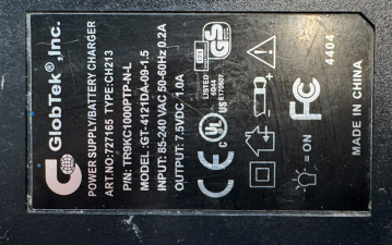 Preview: GlobTek Adaptor 727165 CH213 TR9KC1000PTP-N-L GT-4121DA-09-1.5