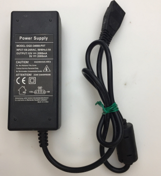OGD-34008-PXT  INPUT:100-240V  50-60Hz 0.5A  OUTPUT: 12V---2000mA POWER SUPPLY 