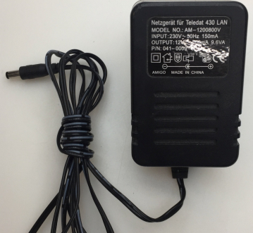 TELEDAT 430LAN AM-1200800V INPUT 230V-50Hz 150mA OUTPUT 12V-800mA 9.6VA ADAPTER