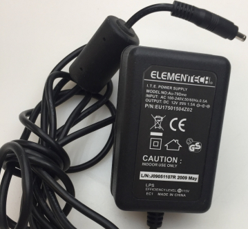 ELEMENTECH MODEL NO: Au-79Dme INPUT: AC 100-240V 50/60Hz 0.5A OUTPUT: DC 12V / 1.5A I.T.E. POWER SUPPLY