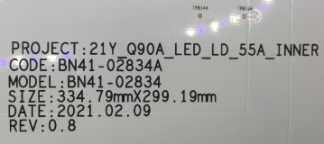 GQ55QN94AAT 21Y_Q90A_LED_LD_55A_INNER BN41-02834A LED BACKLIGHT