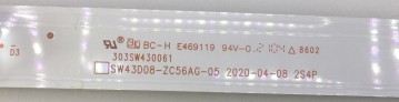 43TY64 SET4 4X 303SW430061 SW43D08-ZC56AG-05 LED Backlight