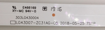 43UM71007LB 303LG430004 LG43D07-ZC31AG-05 7S1P LC43490089A LED Backlight