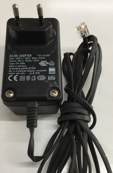 AC/DC ADAPTER TST 541265 IN:230/50Hz/38mA/8,8V A Out:38V/100mA/3,8V A