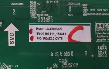 Preview: 40AJ2E LC-40UH752E LC-40UH7252E Mainboard T.MS6586.U703 LSC400FN05