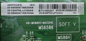 49DP600 49-MS86H1-MAC2HG MS6586 08-CS49TML-LC260AA Mainboard
