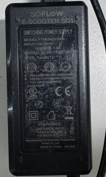 SoFlow E-Scooter SO1 FY0634201500 42V 1.5A power supply charger