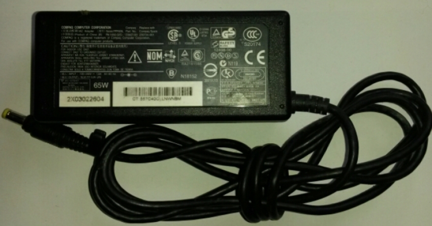 AC ADAPTER Series PPP009L  INPUT: 100-240V 1.6A 50-60Hc OUTPUT: 18.5V 3.5A  LPS  65W