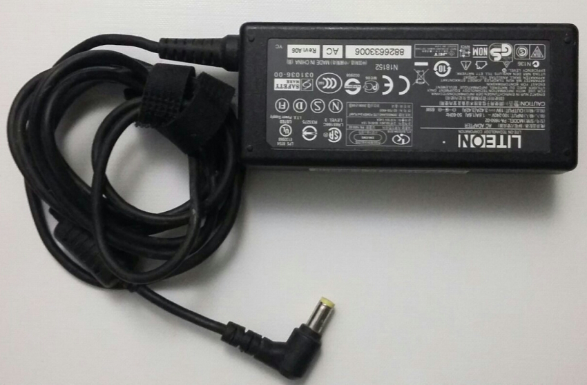 LITEON AC ADAPTER MODEL:PA-1650-02 INPUT:100-240V 1.6A 50-60Hz OUTPUT:19V 3.42A 65W  Rev:A06