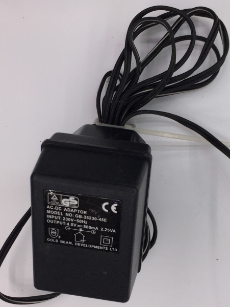 GB-35230-45E Input:230V 50Hz Output: 4.5V 500mA 2.25VA