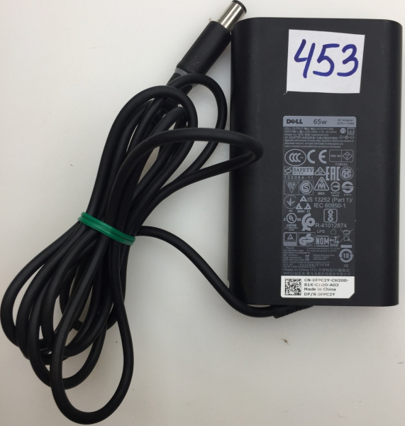 AC ADAPTER HA65NM130 DELL OUTPUT 19.5V-3.34A INPUT 100-240V-1.7A 50-60Hz