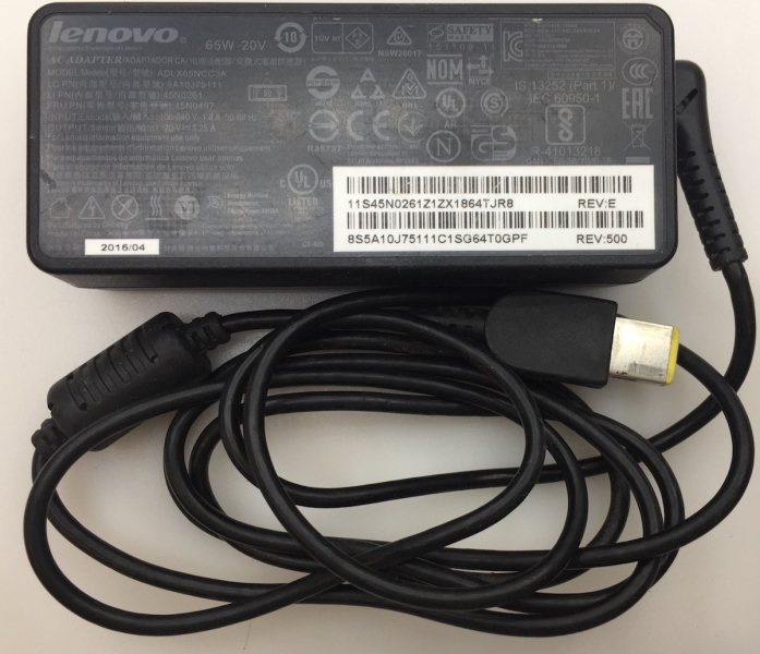 Lenovo ADLX65NCC3A IN(100-240V-1,8A) OUT(20V-3,25A) 50-60Hz ADAPTER