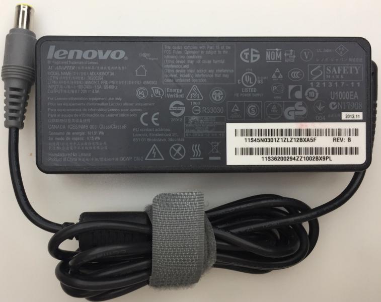 LENOVO ADLX90NDT3A IN:100-240V 1.5A 50-60Hz OUT:20V--4.5A AC ADAPTER