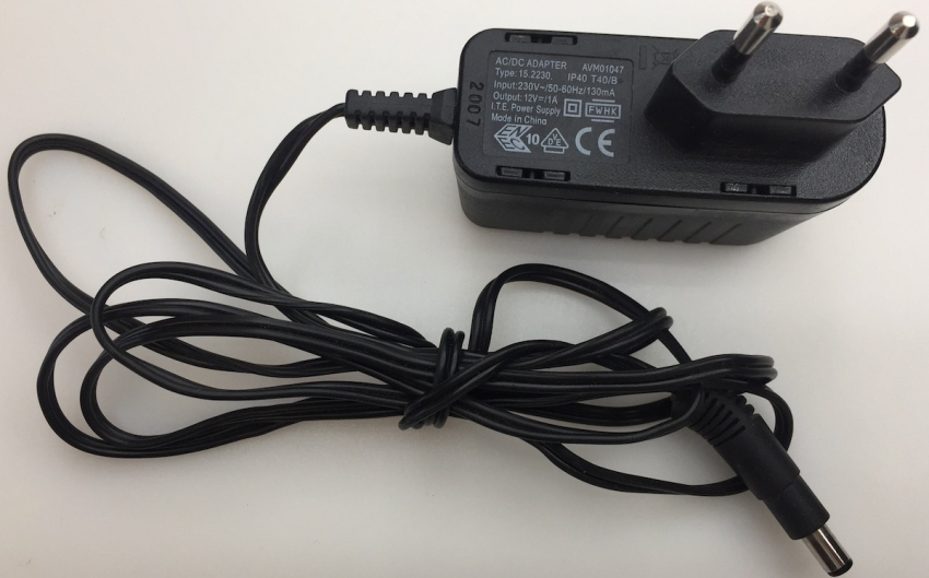AVM AVM01047 15.2230 IN.230V-50-60Hz/130mA  12V - 1A  Power Supply  AC Adapter