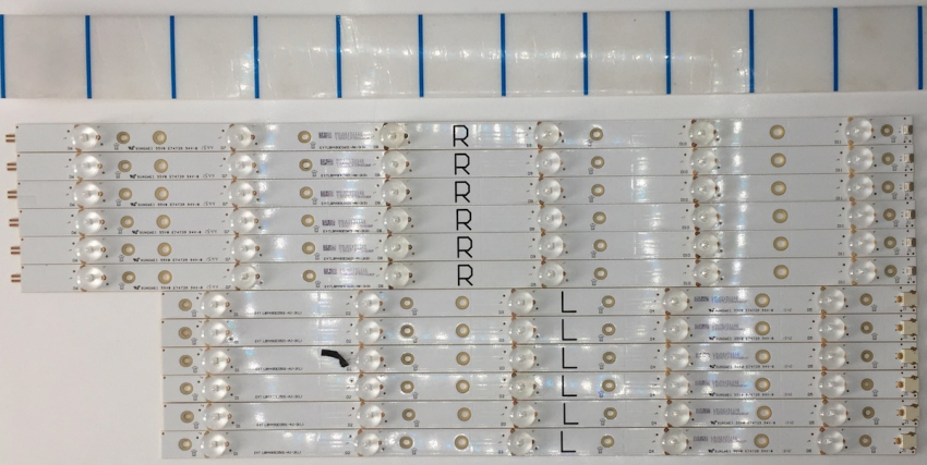 49PUK4900 Set 12x6 EVTLBM490E0501-​AJ-3(L) und 6x  EVTLBM490E0601-​AK-3(R) LED Back­light