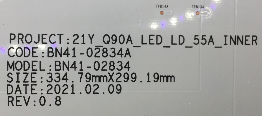 GQ55QN94AAT 21Y_Q90A_LED_LD_55A_INNER BN41-02834A LED BACKLIGHT