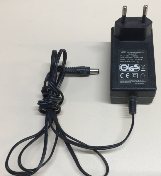 HC-24-120200EU IN.100-240V 50/60Hz 1,0A OUT:12A ---2A AC ADAPTER