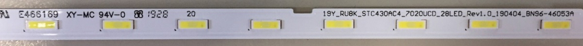 QB43R 19Y_RU8K_STC430AC4_7020UCD_28LED_Rev1.0_190404_BN96-46053A LED Backlight