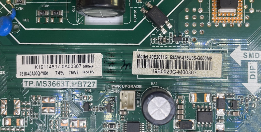 40E2011G TP.MS3663T.PB727 7618-40A00Q-Y004  Mainboard