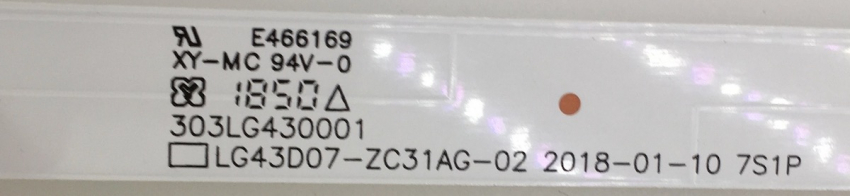 Set3 3x LG Innotek 17Y 43inch_A-Type LED_ARRAY_REV0.0_170623 LED Backlight für 43UM71007LB, 43UK6300 43LK5900PLA