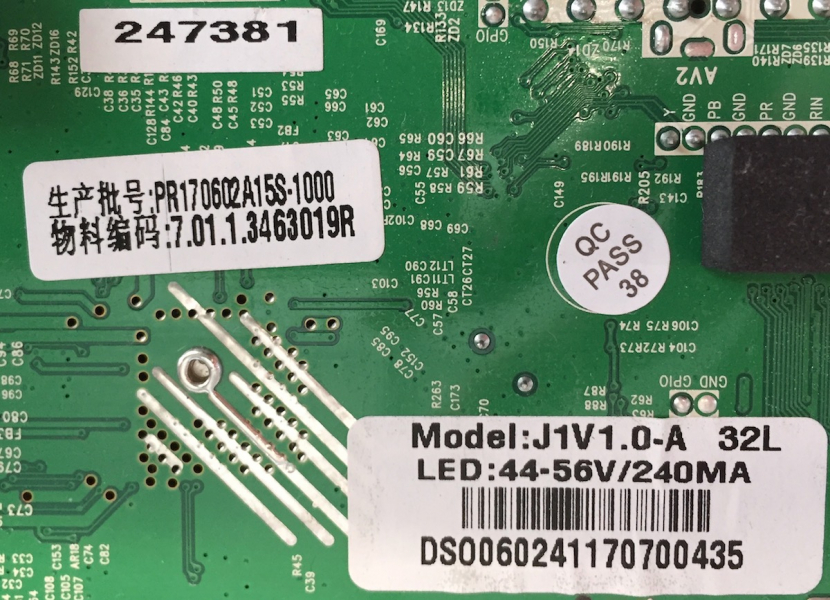 LDDW22N J1V1.0-A 32L 7.01.1.3463019R Mainboard