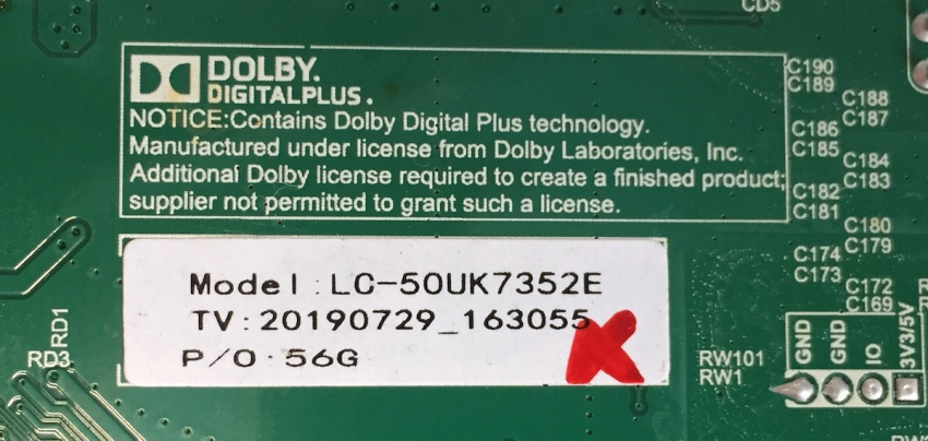 LC-50UK7352E 50BJ3E T.MS6586.U705 V500DJ6-QE1 20190729_163055 Mainboard