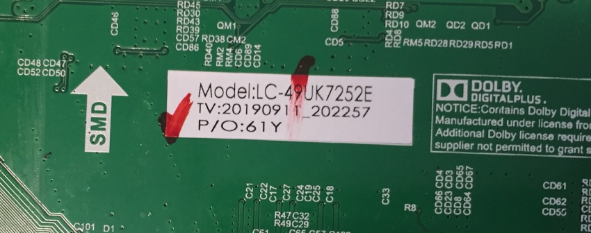 LC-49UK7252E T.MS6586.U703 20190911_202257 LSC550FN11 P/O:61Y Mainboard