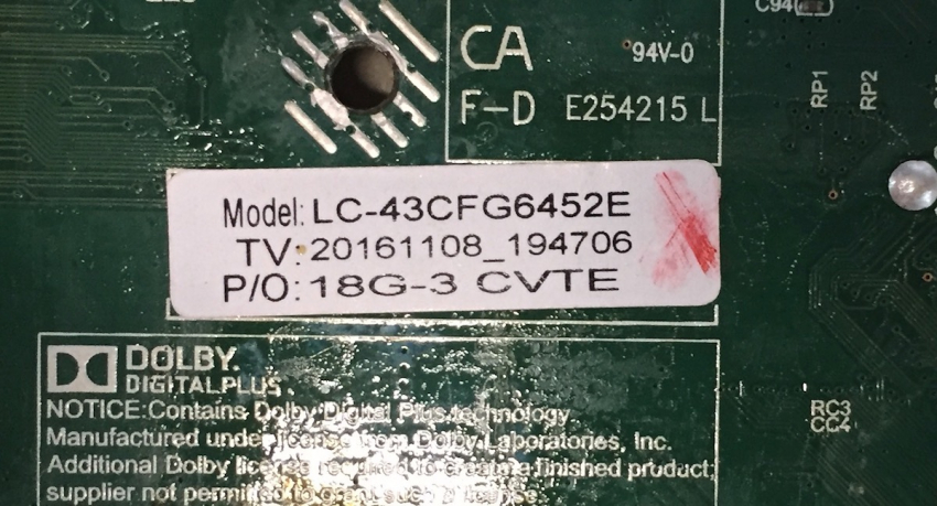LC-43CFG6452E TP.MS6486.PB711 LC430DUY-SHA1 20161108_194706 Mainboard