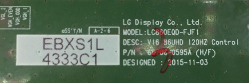 6870C-0595A 4333C1 LC86EQD-FJF1 T-CON