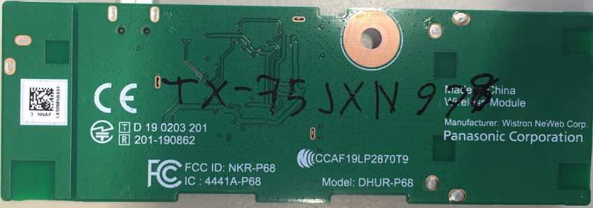 TX-75JXN978 TX-65HZW100  48DHUR80.0GB (DHUR-P68) N5HBZ0000136 WLAN