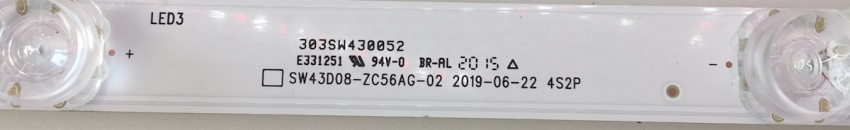 43TY62 SET4 4x 303SW430052 SW43D08-ZC56AG-02 LED Backlight
