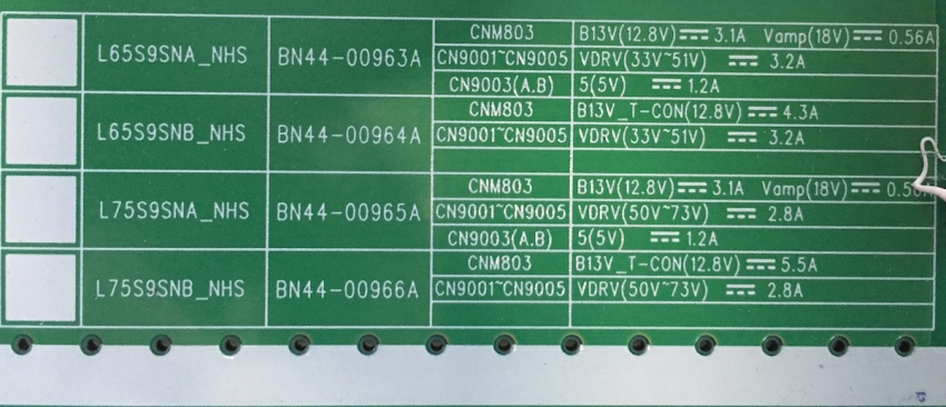 GQ65Q900RGT BN4400963A BN44-00963A L65S9SNA_NHS REV:1.1 LED Driver