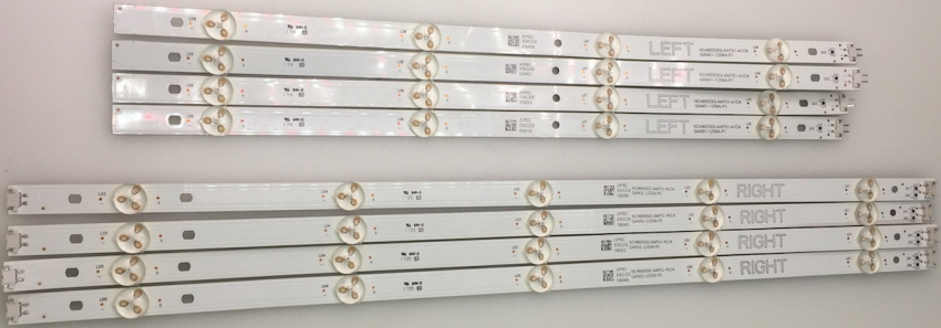 49UJ6309 Set8 4x LEFT NC490DGG-AAFX1-41 CA GAN01-1256A-P1  und 4x RIGHT NC490DGG-AAFX1-41 CA GAN01-1255A-P1 LED Backlight