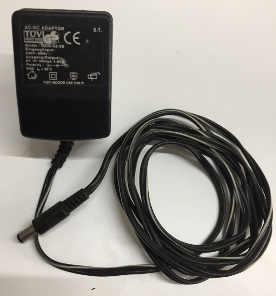 AC ADAPTER SA35-52-2B IN:230V-50Hz Out:6v-300mA 1.8V