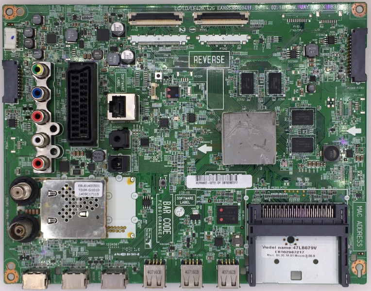 55LB678V 47LB679V EAX65384004(1.5) EBT62987217  Mainboard