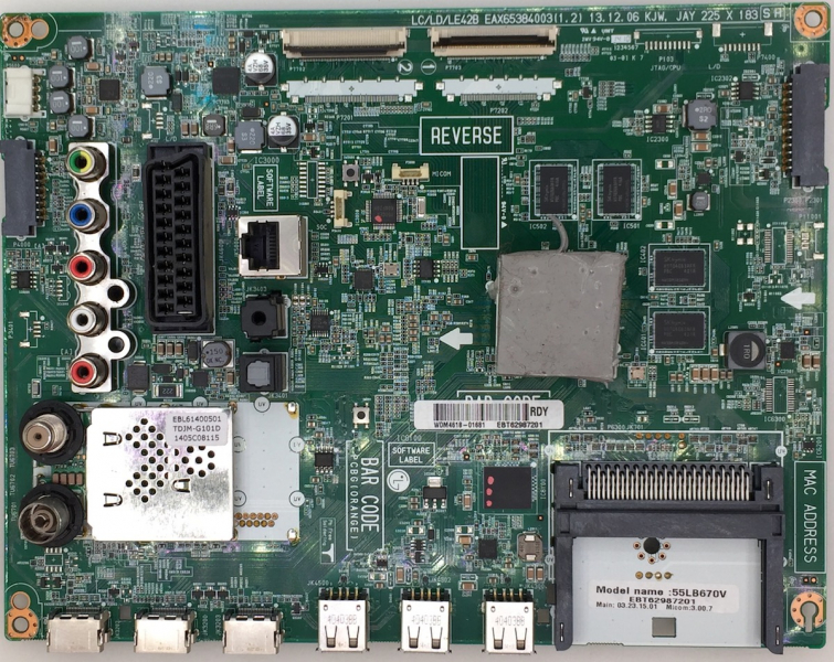 55LB670V 55LB671V  EAX65384003(1.2) EBT62987201 Mainboard