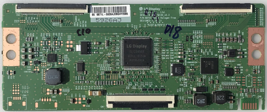 6870C-0805A 5926AJ 65GUT7077, 65GUB7062 65VLX7010 65GUB7065 T-Con