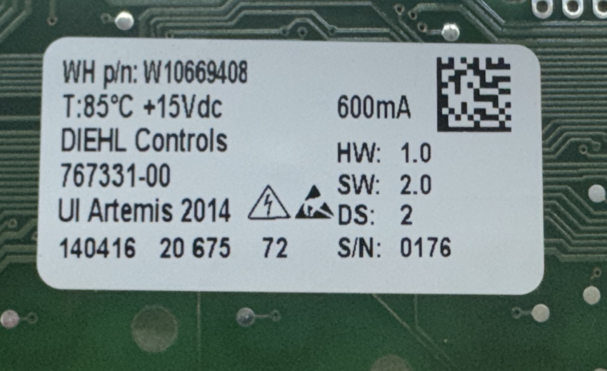 W10562172 REV.A W10669408 Touch Panel / Display Modul