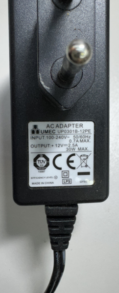 NETZTEIL für O2 HomeBox UP0301B-12PE 12V 2,5A Netzstecker AC Adapter