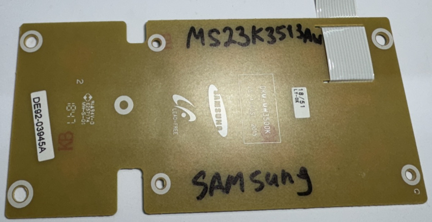 MS23K3513AW Ersatzteil für Samsung-Mikrowellenherde DE92-03945A DKM-MW3500K