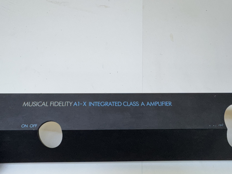 Front Panel for Musical Fidelity A1X Integrated Class A Amplifier