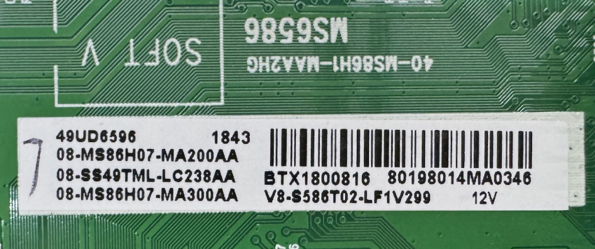 49UD6596 40-MS86H1-MAA2HG MS6586 08-SS49TML-LC238AA Mainboard