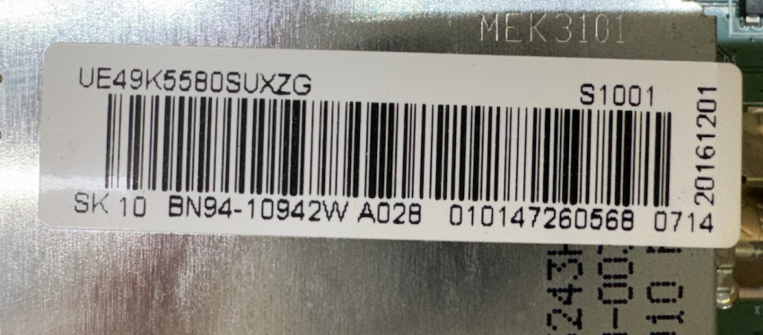 UE49K5582, UE49K5580 UE49K5589S BN41-02534B BN94-10942W Mainboard