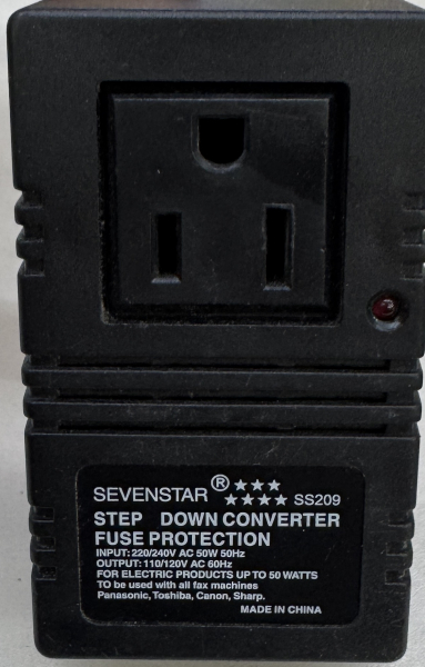 Sevenstar SS209 220/240V AC 50W 50Hz 110/120V AC 60Hz Adaptor Voltage Converter